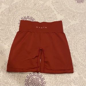 nvgtn carmine solid seamless shorts / size small
